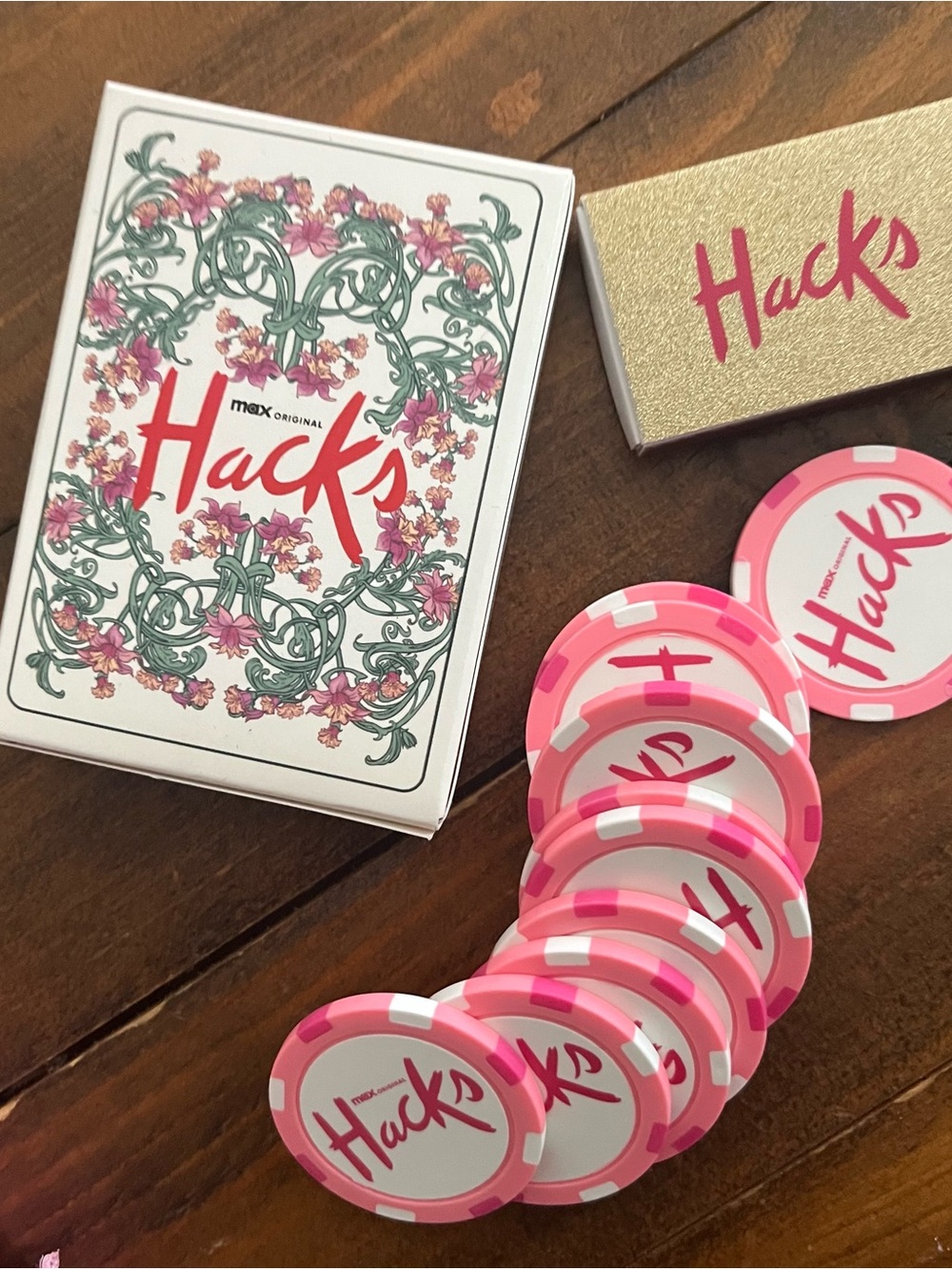 Original Hacks Pink Poker Chip Set, Cards, and Matches SWAG